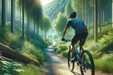 biking in nature