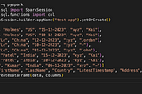 Return the latest data in Pyspark