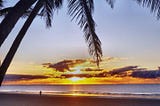 A sun rise over Mission Beach in Australia.