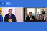 Participants speak at the virtual “Launch of Ethics of Artificial Intelligence in Colombia”