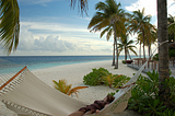 Hammock on the beach, Mirihi Island, Maldives