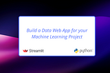 5 steps to build a Data Web App MVP with Python and Streamlit