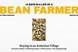Article cover with title “14 Days in a Life of a Bean Farmer: Staying in an Armenian village” with picture of pinto beans in the center