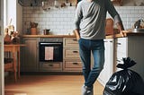 AI genrated image of a mouse and a man in a kitchen