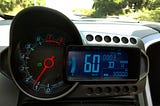 Automobile dashboard showing Metric Units