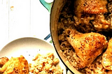 Baked Lemon-Pepper Chicken Thighs and Rice — Chicken