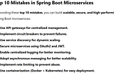 Top 10 Mistakes in Spring Boot Microservices and How to Avoid Them (With Examples)