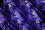 An abstract image of feathery purple lines. The shadowing give the illusion of depth.