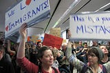 Thousands closed SF Airport’s International Terminal on the day that Trump blocked people from entering from many nations.