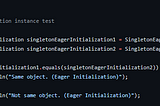 Eager Singleton Initialization Kullanımı Sample