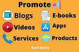 promote your business, products, videos, blogs, articles, affiliate links, Apps, E-books anything.
