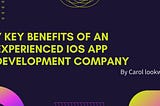 7 Key Benefits of an Experienced iOS App Development Company