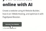 Generate Website with 10web AI