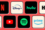a mosaic of streaming service logos