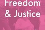 A pink graphic with an image of a disability rights activist being taken away by police in the background with white text over which read “Letters for Abolition, Freedom & Justice” with a white Socialists of Colour logo in the bottom right corner