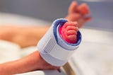 Premature baby in the NICU (neonatal intensive care unit) under the care of a NICU nurse