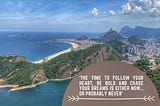 A beautiful image from up high of Rio Zona sul, where you can see Copacabana beach