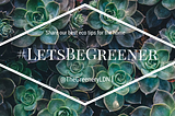 #LetsBeGreener — The Greenery’s new campaign to encourage sharing of our best eco-tips for the home.