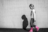 young girl walking