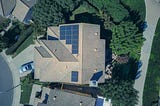 Solar panels on the top of a home