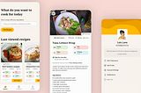 Pumpkin App, designed by Nuri Sanendita. A recipe app for personalized ingredients, basically you find a recipe based on your ingredients and it’s well informed with nutrients intake. It’s a light mode UI Design, with Yellow (tone) is as the primary color. There are 3 screens that showed, Explore, Recipe Detail, and Profile