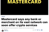 Crypto News: Another Strong Crypto Push from MasterCard/Bakkt