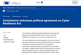 歐盟《Cyber Resilience Act》達成最終協議
