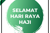 Selamat Hari Raya Haji