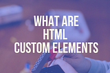 What are HTML Custom Elements