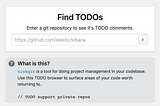 A TODO Finder for Public Git Repositories