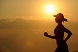A girl running under sunshine to enhance her health