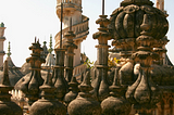 The towers of Mahabat Maqbara Mausoleum in Junagadh, India