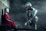 AI with Human sitting at place and conversations