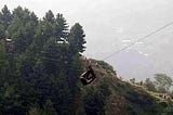A dangling cable car in Battagram
