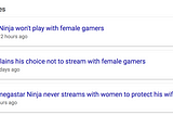 Discrimination, or Why Ninja Thought It Was Okay To Tell The World He Doesn’t Stream With Female…
