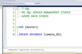 sample database create query