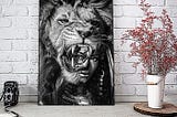 TOP Black girl with lion poster