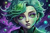 teenager with green hair in article cover for the Business Witch Academy about starting a business at any age