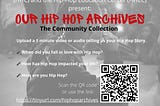 Hip Hop Archives Flyer showing crowd and person holding microphone