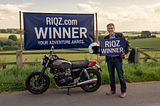 Online Raffles — RIQZ Delivers Again — David from the UK Wins a Motorcycle for Just £1