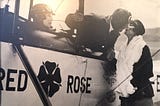 Pilot Captain Bill Lancaster, Mrs. Lancaster and Mrs Chubbie Miller before taking off from England for Australia.