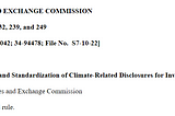 Coming in hot: Update to SEC’s Regulation S-K — The Enhancement and Standardization of Climate…