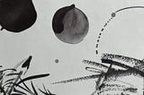 Abstract rendition of light, wind and people. Black and white watercolour style.