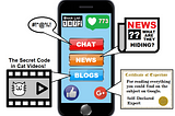 A cellphone with excerpts from different social media platforms
