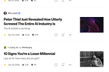 My ‘For you’ tab on Medium filled with whiny “AI is a big nothingburger”-slop