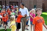 > Obama + kids