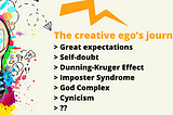 The creative ego’s journey: Great expectations > Self-doubt > Dunning-Kruger Effect > Imposter…