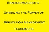 Erasing Mugshots: Unveiling the Power of Reputation Management Techniques