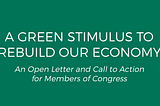 A Green Stimulus to Rebuild Our Economy