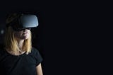 women wearing virtual reality headset